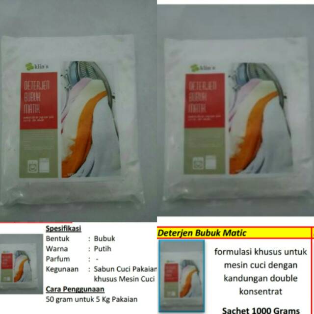 

Deterjen Bubuk Metik 1 kg
