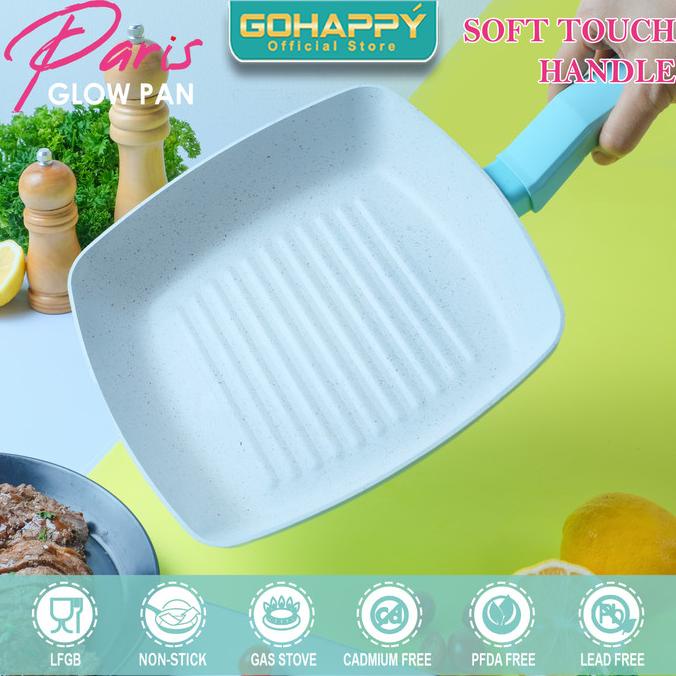 Alat pemanggang Paris Grill Pan GH-P15 Marble GOHAPPY GLOW PAN Tosca