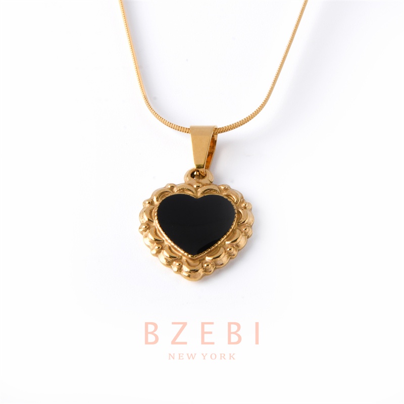 Bzebi Kalung Rantai Titanium Steel Lapis Emas 18k Liontin Berlian Imitasi Untuk Wanita 756n