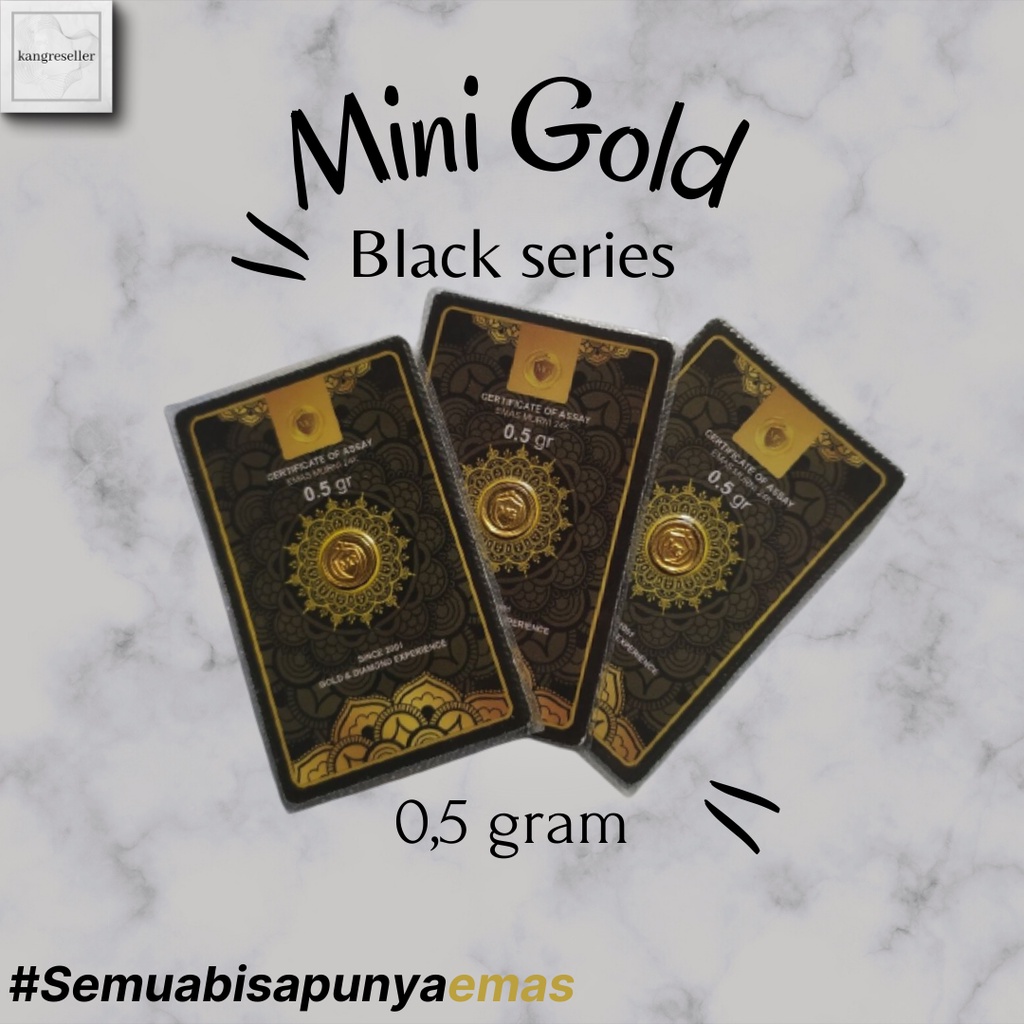 Mini Gold 0,5 Gram Black Series Logam Mulia Koin Emas Mini Kecil 24 Karat 0.5 Gr