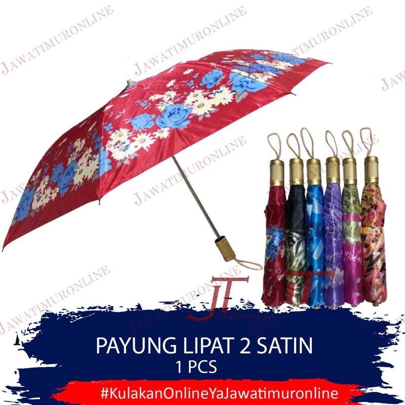 Payung Lipat 2 Satin Payung Lipat 2 Saten Payung Lipat Kain Saten