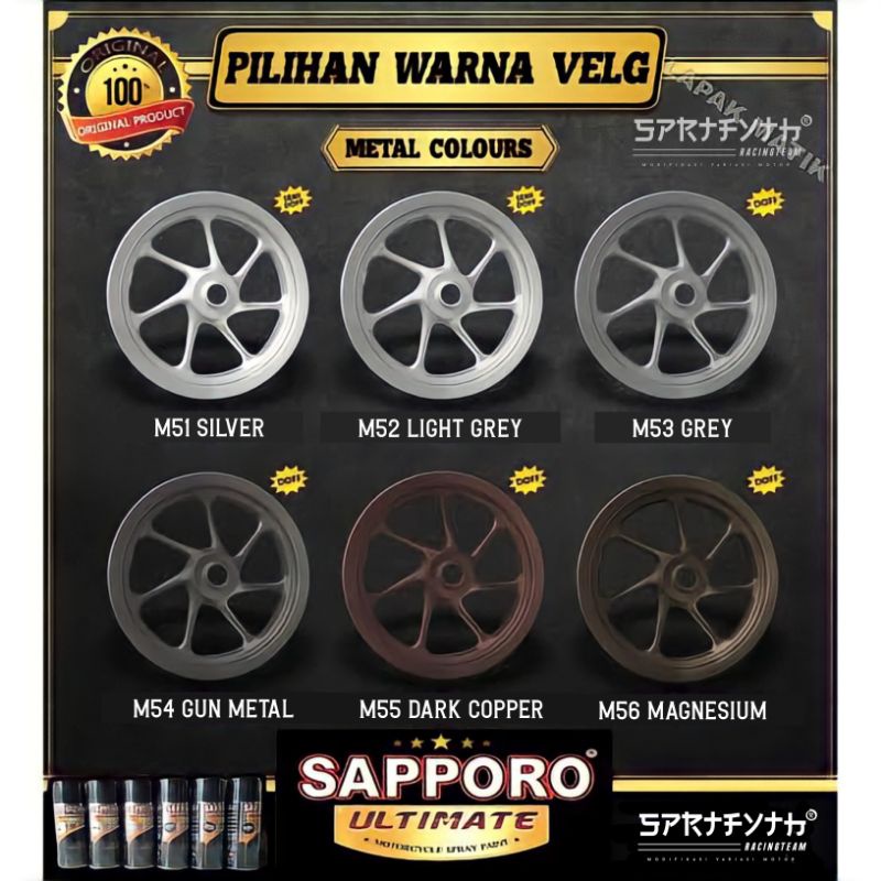 SAPPORO ULTIMATE SILVER/LIGHT GREY/GREY/GUN METAL/DARK COPPER/MAGNESIUM