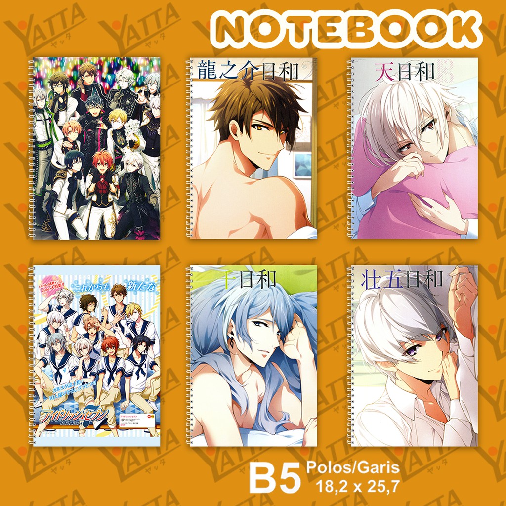 Notebook Anime Ukuran B5 18,2 x 25,7 cm Idolish7