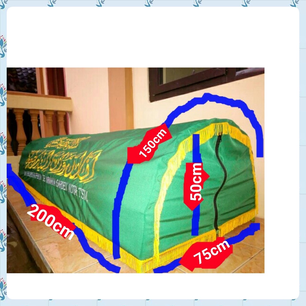 PROMO Tutup Keranda Kaligrafi Dibordir Temurah Pilih Bentuk Segi Empat atau Bentuk Resleting