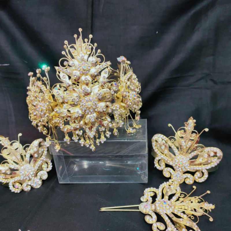 Mahkota Siger Sunda Ciki Daun Motif Klasik Bertabur Crystal