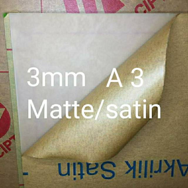 

Acrylic lembaran 3mm Akrilik SPECIAL ITEM Warna motif Satin /sandblasting ukuran A3 (42x30cm)