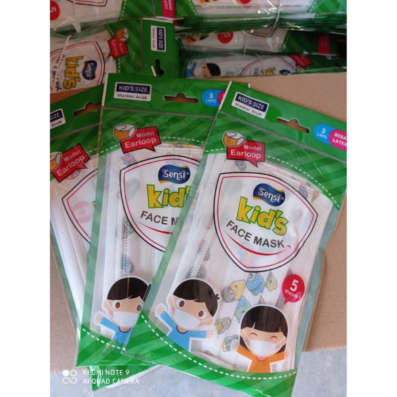 Sensi Masker Earloop Kids Motif pack isi 5pcs