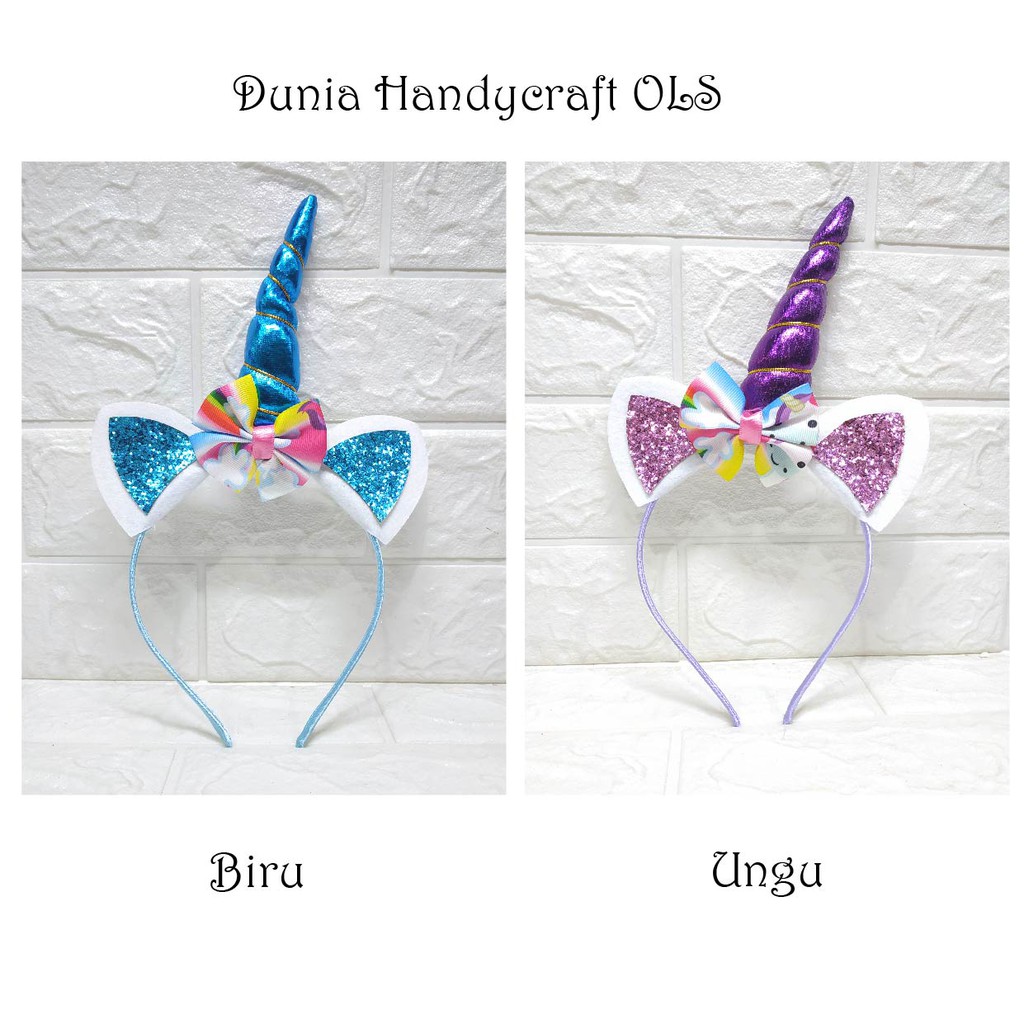 RIBBON RAINBOW UNICORN Bando Unicorn Cantik Warna-warni Murah