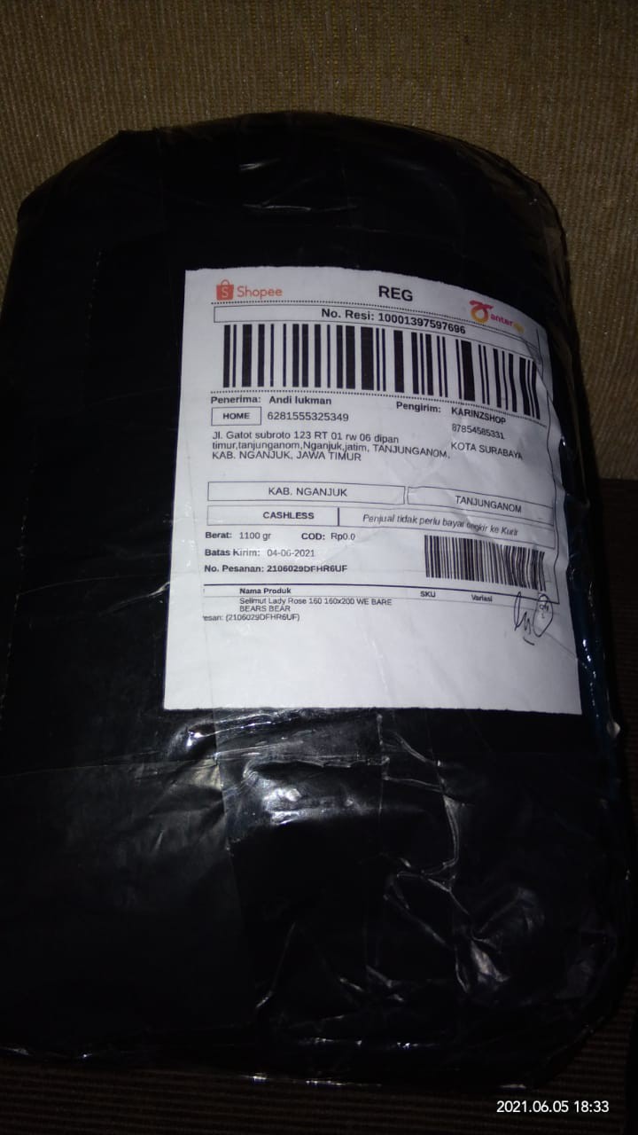 Selimut Lady Rose 160 160x200 We Bare Bears Bear