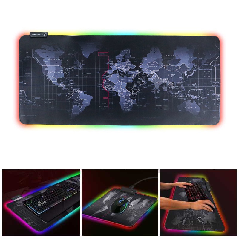 Gaming Mouse Pad XL Peta Dunia + LED RGB 300 x 700 x 4mm