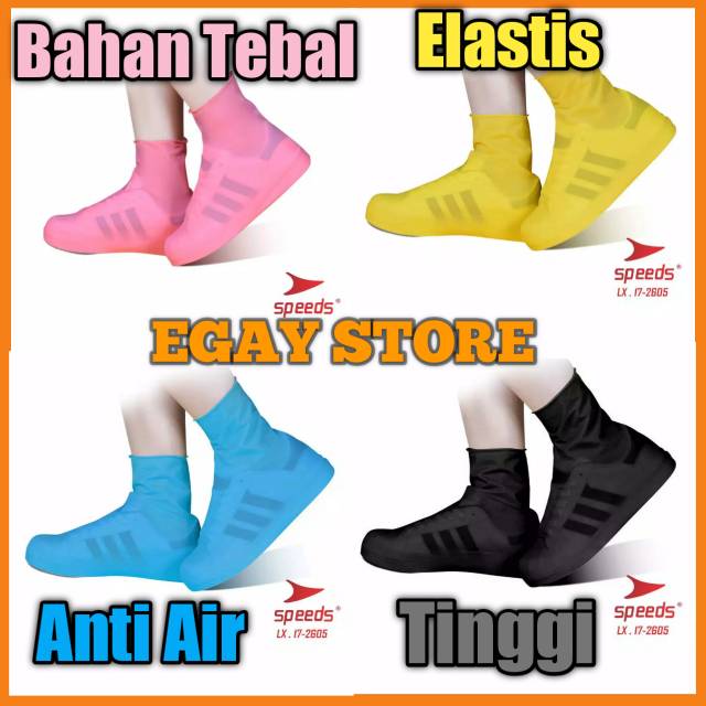 Cover Shoes Pelindung Sepatu Jas Pelapis Sepatu Karet Elastis Anti Air Hujan Waterproof Pria Wanita