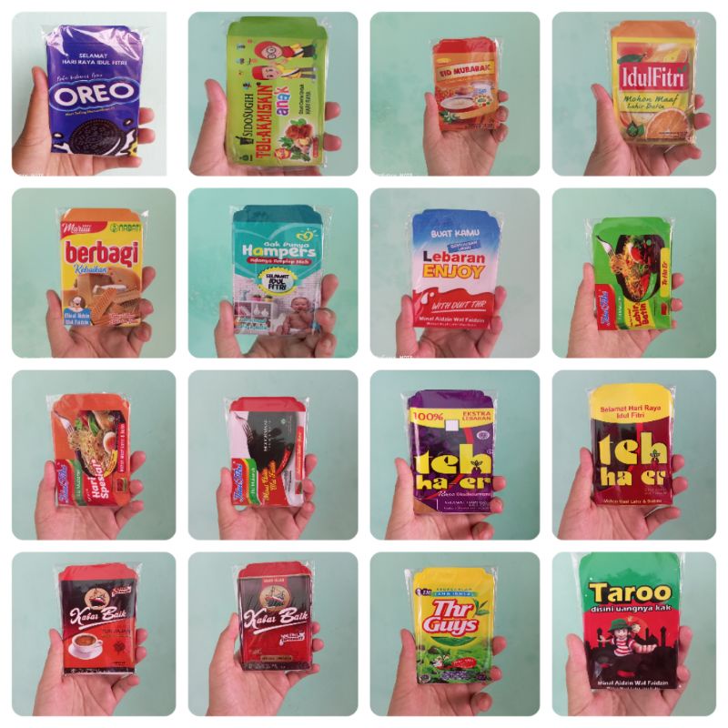 (isi 100)Amplop lebaran lembaran&amp;sudah dilipat motif snack,karakter, profesi kekinian 100lembar ukuran medium free plastik