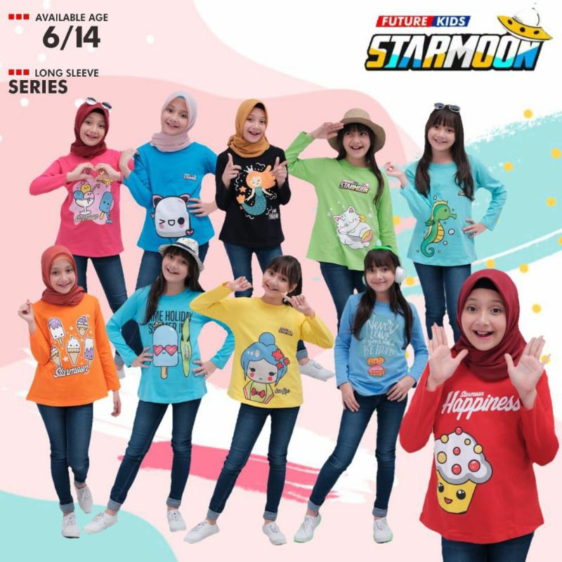 Kaos lengan panjang anak perempuan tanggung