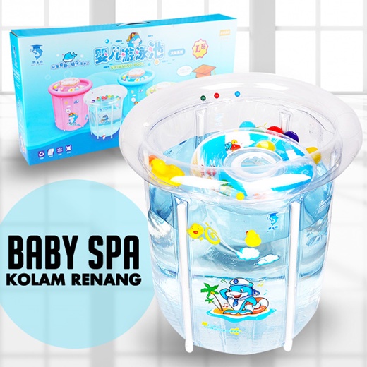 Baby Spa - Kolam Renang Bayi Baby Flow Cozy Transparan Full Gambar - Swimming Pool Anak Transparant doctor dolphin swim pool Square Inflatable Baby Pool / Kolam Renang Anak