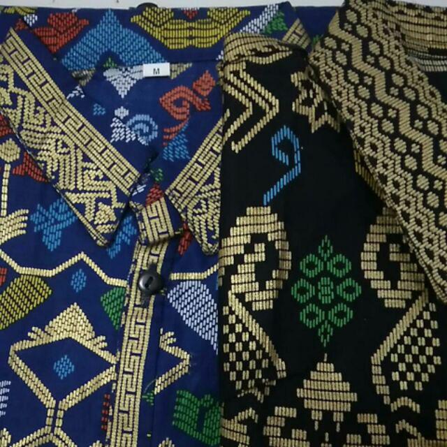 Sarimbit Keluarga/ Family Batik Rok N Blus Wanita Span Panjang Santika Prodo Biru