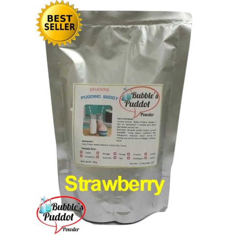 

STRAWBERRY Bubble's Puddot Premix Puding Sedot Bubuk Powder Puddot 445gr PUYO Moiaa frizco bubuk tepung serbuk instan