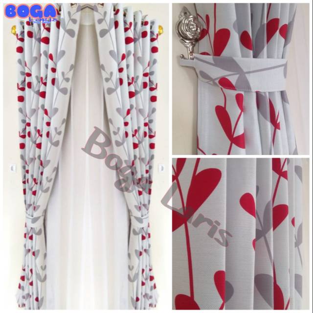 Gorden jendela minimalis montero merah Gorden Murah bandung