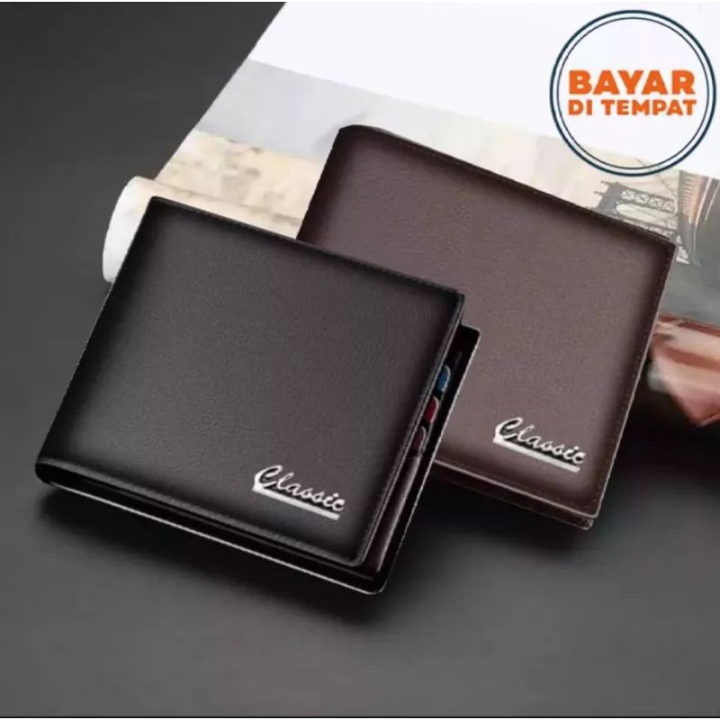 Dompet pria / Dompet Murah / Like PU leather/sintetis premium murah meriah-Clasic Cokelat