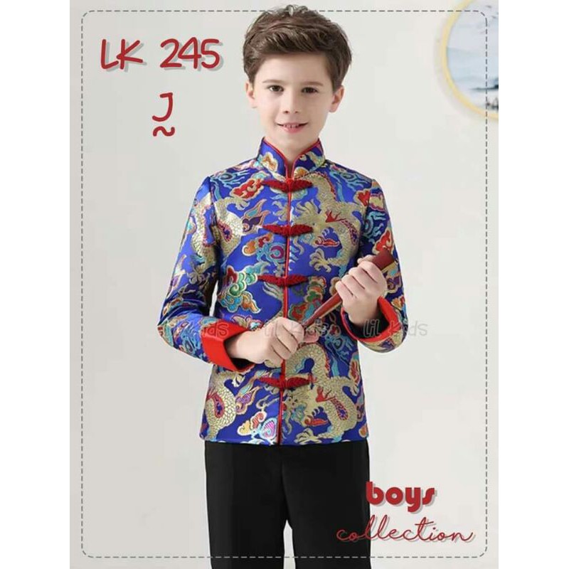 LK245 BAJU IMLEK COWOK  (KEMEJA PRINT  + CELANA KATUN)