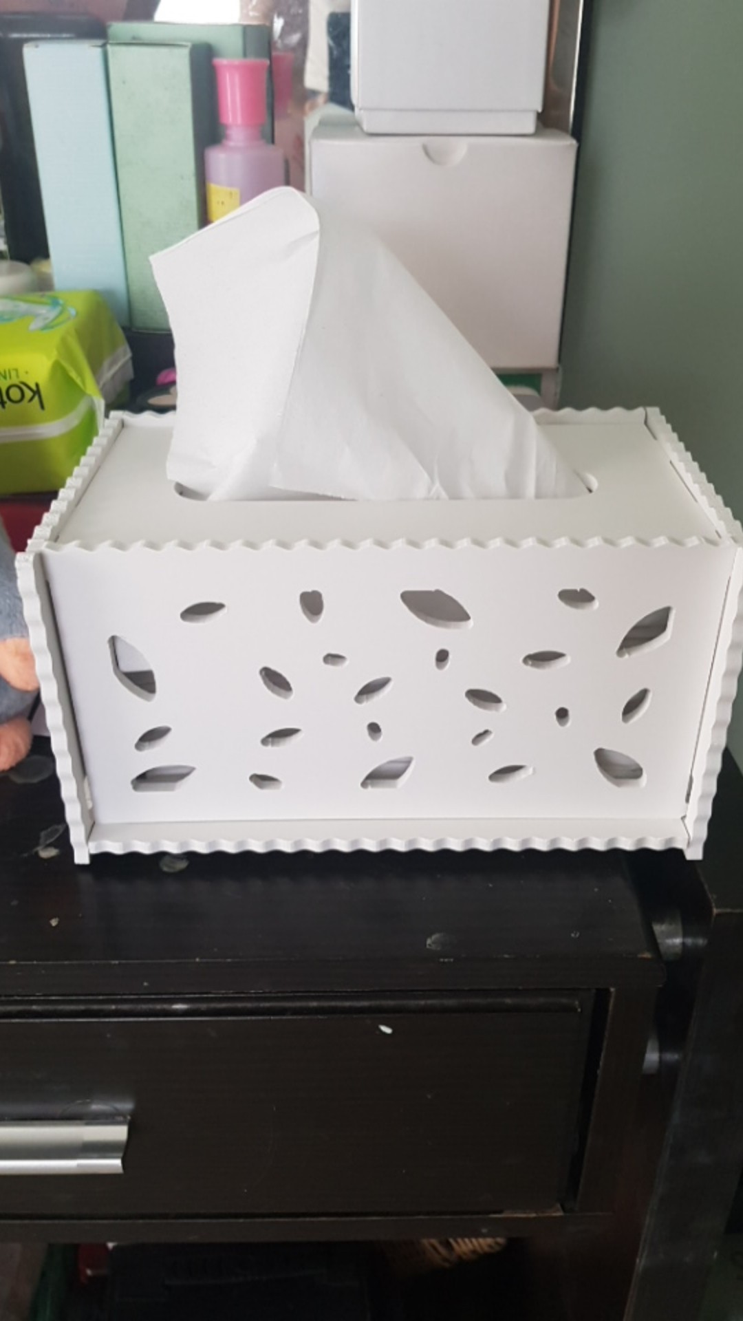 Kotak Tisu Bahan Wpc Berongga Putih Tempat Tissue Vintage Box