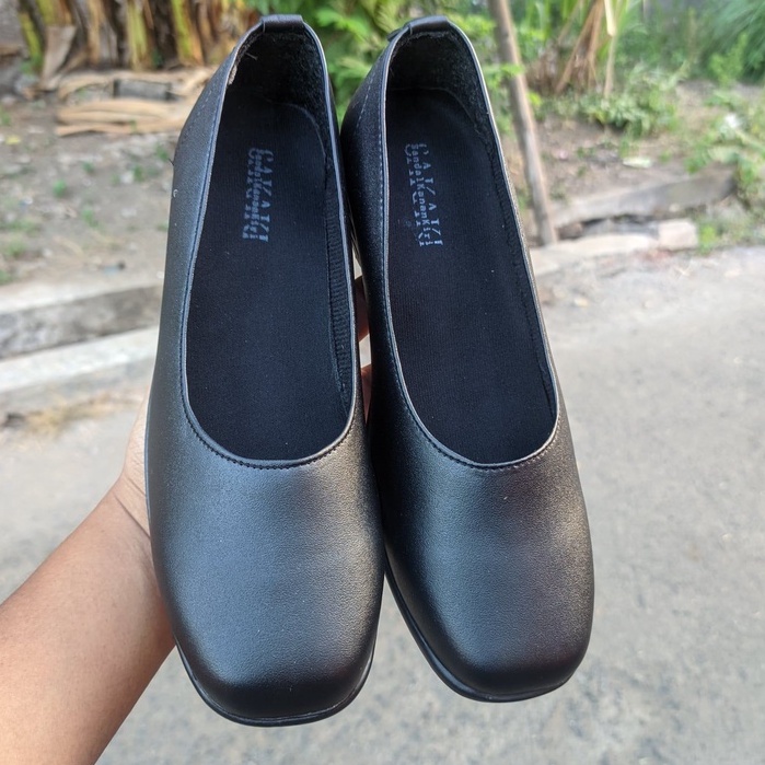 Sepatu Pantofel HITAM POLOS Size 37-41 Hak 3cm Sepatu Kerja Kantor Ngajar Sekolah Perempuan Sepatu Paskib Hitam Fantovel Sepatu Hitam Guru Wanita