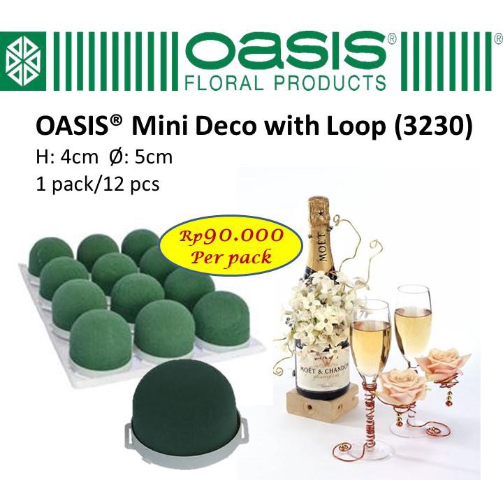 

OASIS mini Deco with Loop Asli isi 12 Dengan Double Tape Barang florist (3230)