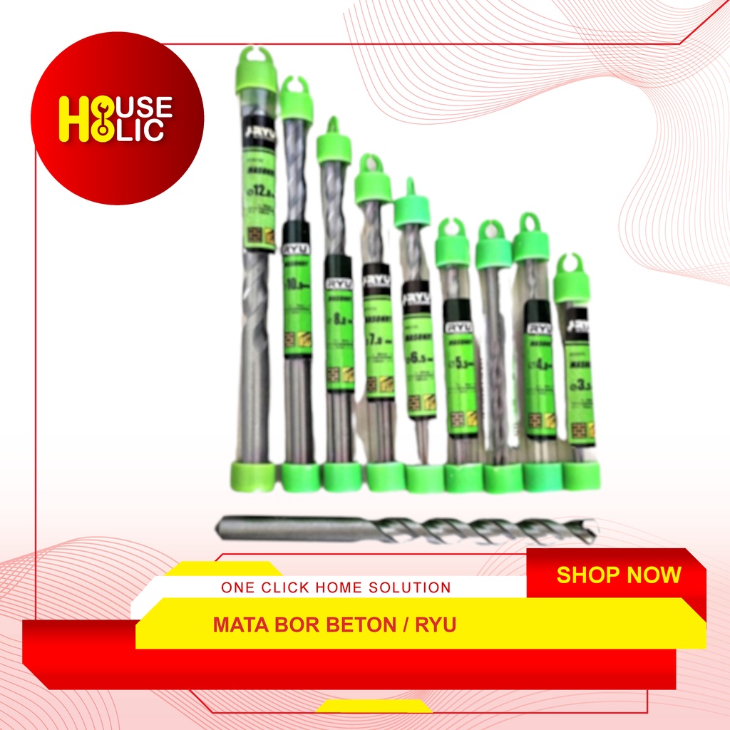 RYU Mata Bor Beton Bobok Pahat Tembok Mansonri / Masonry Drill Bits