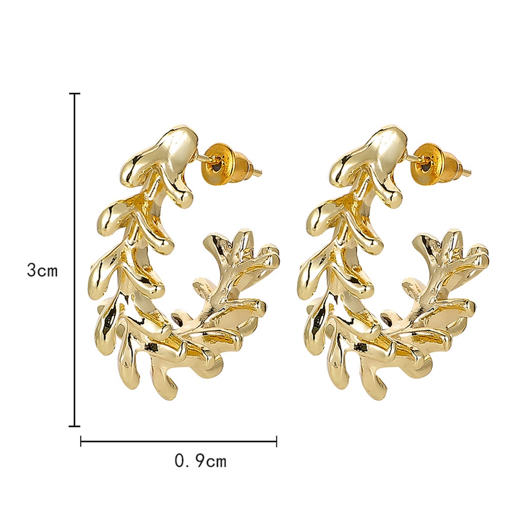 Hu Hu Hu Hu Hu Alat Bantu Pasang Kacamata♡ 1 Pasang Anting Stud Bentuk C Geometris Warna Silver / Gold Untuk Wanita