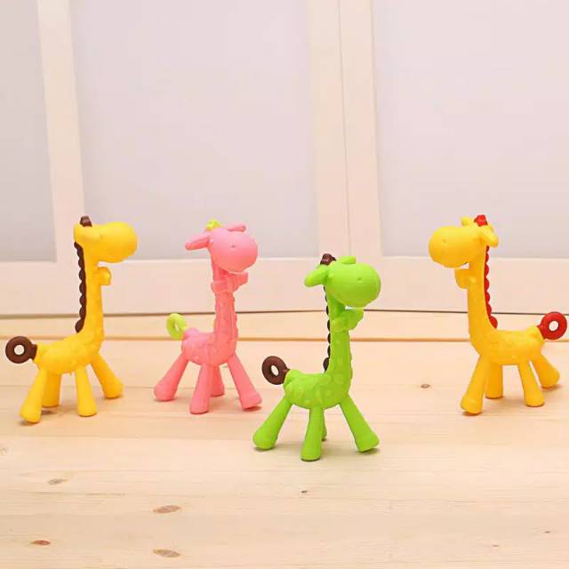 TEETHER JERAPAH Giraffe Silikon silicone Mainan Gigitan Bayi