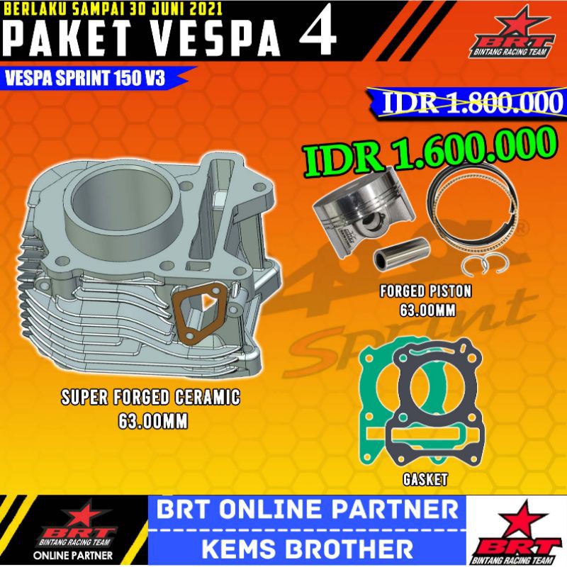 BLOK VESPA BRT PAKET VESPA SPRINT IGET BRT