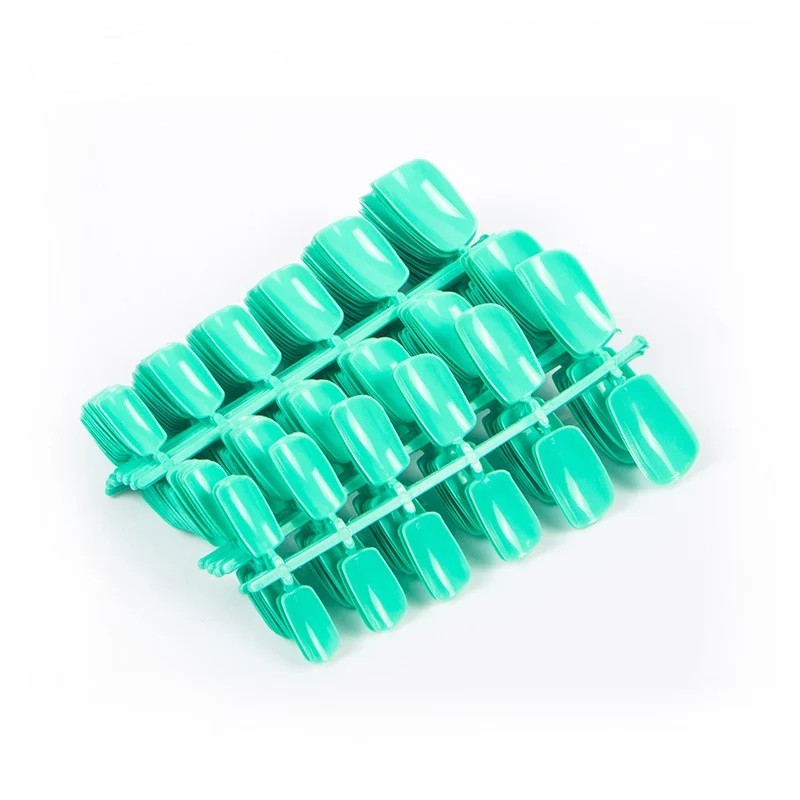 Kuku Palsu Fake Nails 12pcs Short Round Warna Green