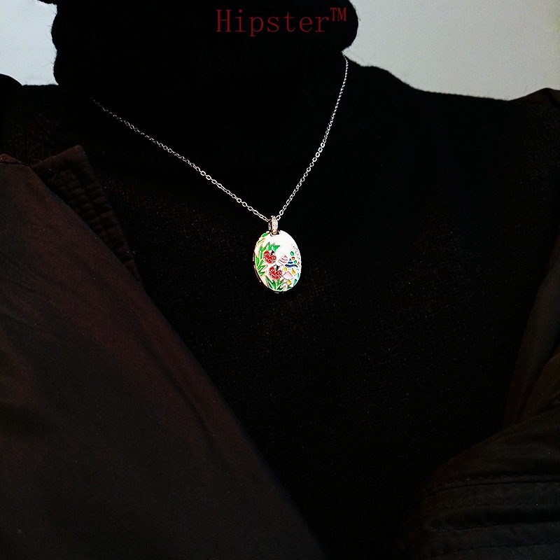 Hot Sale Funny Cute Cartoon Flower and Grass Colorful Enamel Pendant Necklace