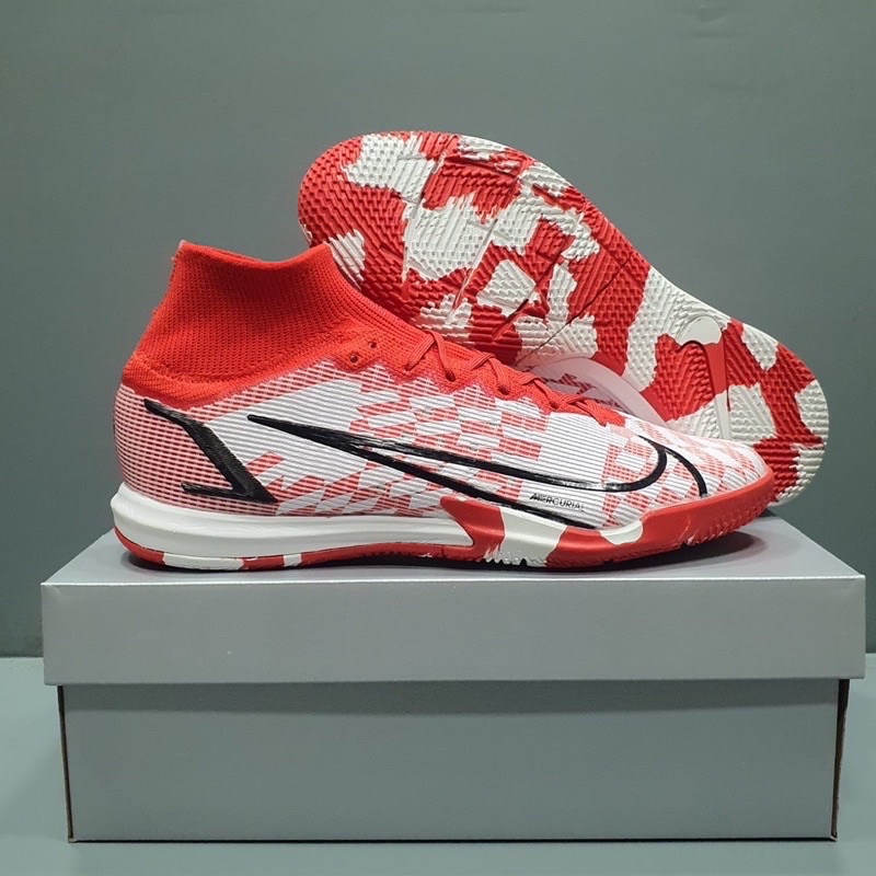 Sepatu Futsal Nike Mercurial Superfly 8 Elite White Red