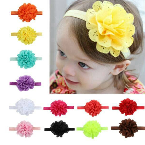 Bayi Ikat Kepala Bunga Lucu Bayi Indah Mesh Elastis Headwear