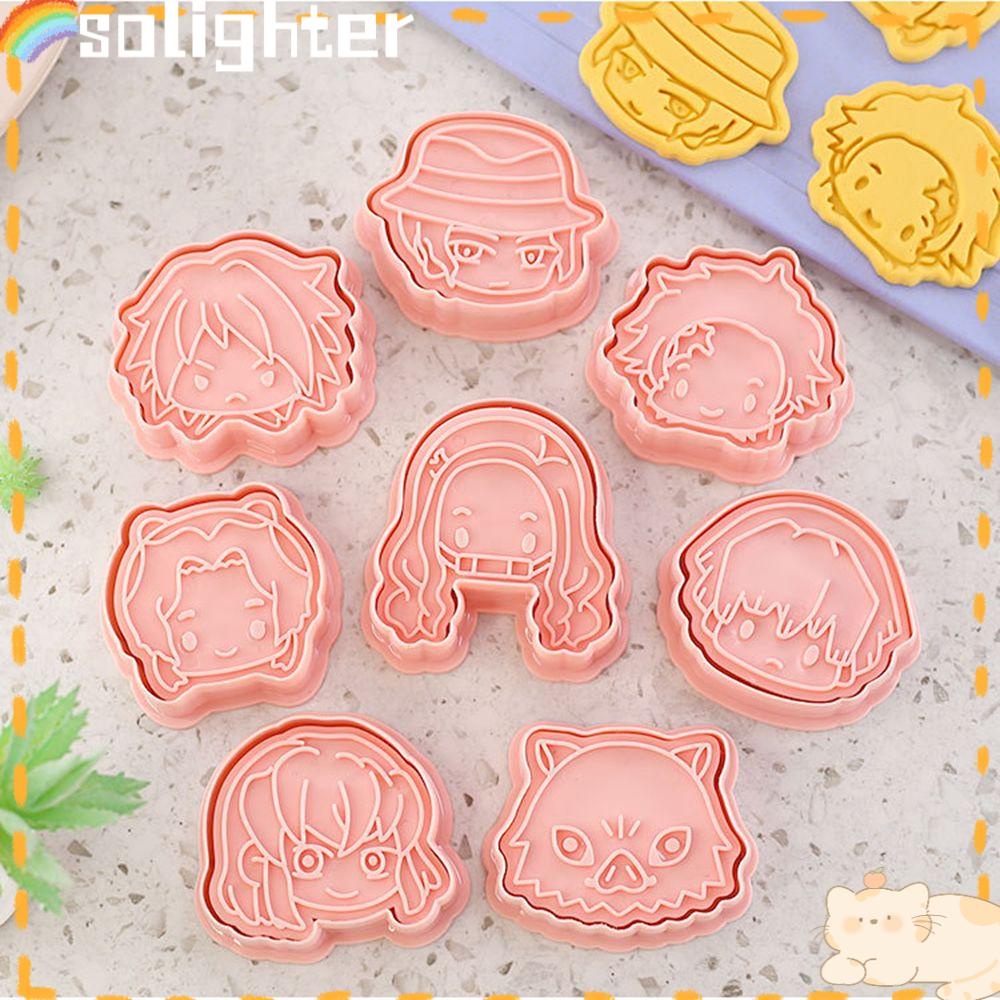 8pcs Cetakan Adonan Kue Cookie Desain Anime SOLIGHTER Untuk Dekorasi