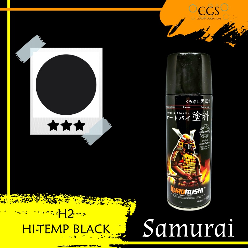 Pilox ANTI PANAS Knalpot HITAM DOFF Samurai H2 300ml - Pilok anti panas knalpot - pilok anti panas k
