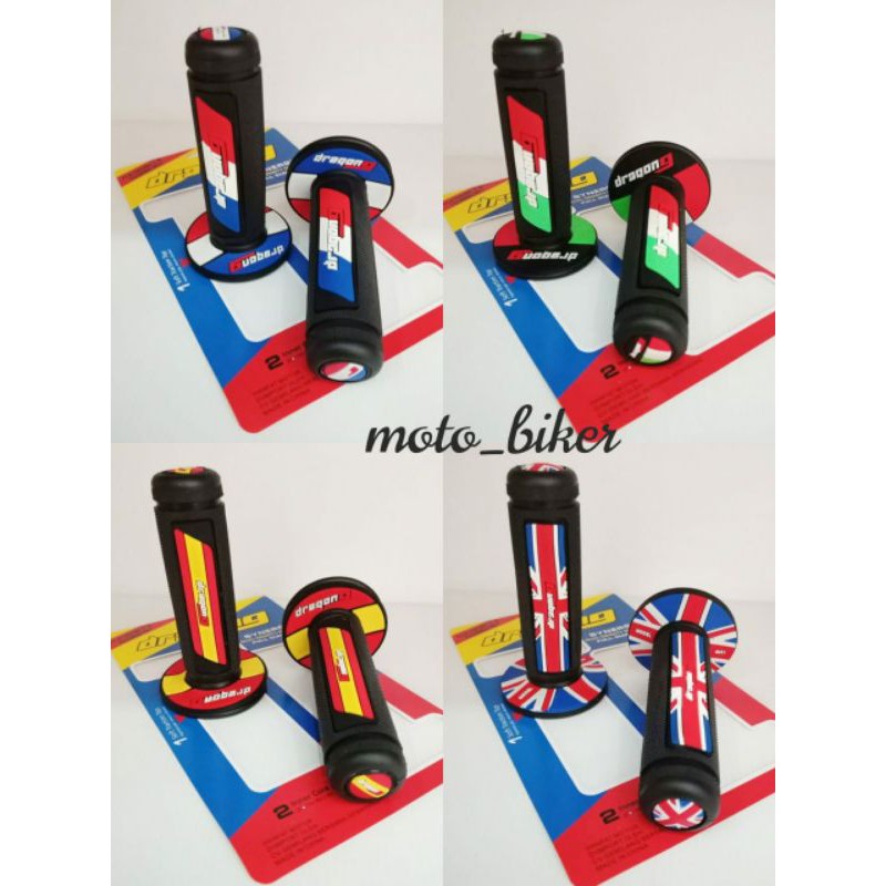 HANDGRIP MOTOR VARIASI SARUNG GAS MOTOR HANDFAT DRAGON 9 HANDGRIP DRAGON 9 HANDFAT GRIP THAILOOK MOTIF BENDERA UNIVERSAL SEMUA MOTOR