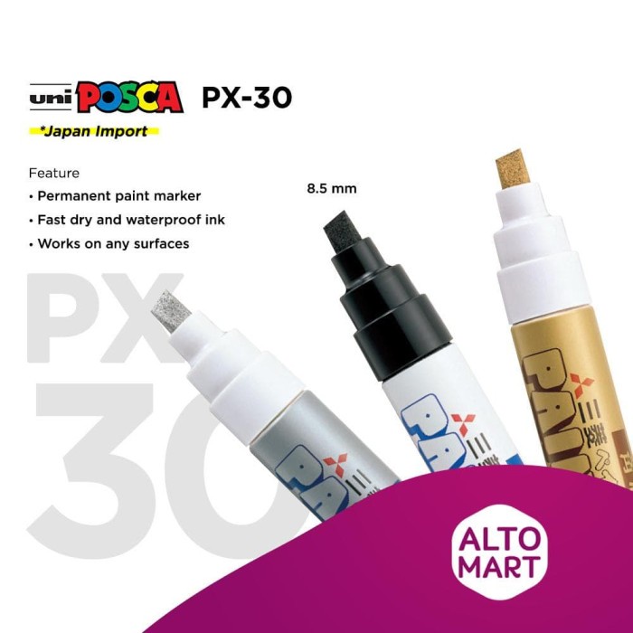 

(BISA COD) UNI PAINT MARKER PX30 PX-30 Based Oil Spidol Cat Permanen All Surface - White