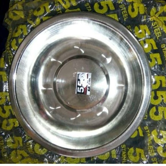 PIRING KECIL /MANGKOK KECIL UKURAN 18 CM STAINLESS STEEL MERK 555