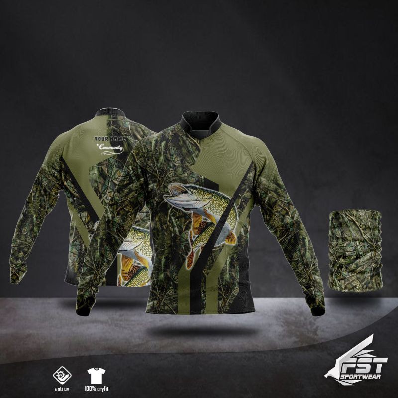 KAOS JERSET PENEMBAK IKAN MOTIF CAMO