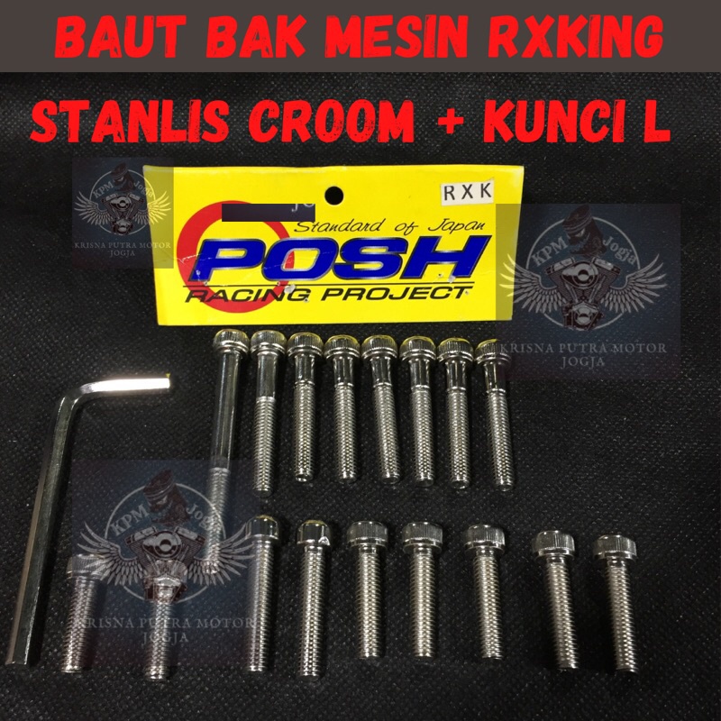 BAUT BAK MESIN RX KING STANLIS CHROME