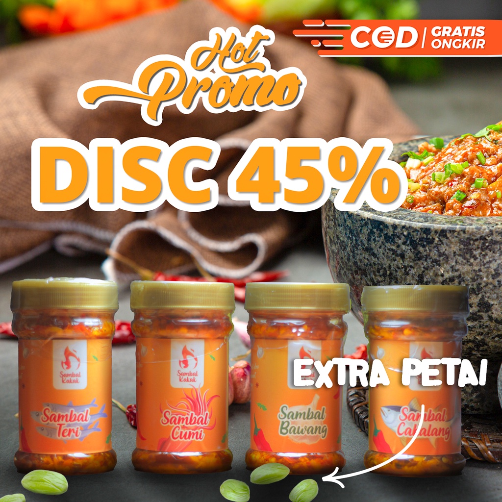 

Sambal Baby Cumi Cakalang Bawang Teri Pete Sambel Pedas Asin Cabe Cabai Extra Hot Makanan Siap Saji 150 ml