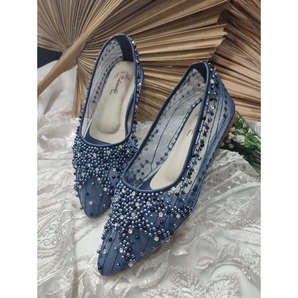 flatshoes wanita wedding rafaizoutfit  Marsha navy