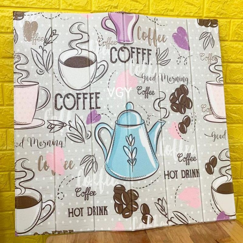 WALLPAPER FOAM MOTIF COFFE / WALLPAPER DAPUR