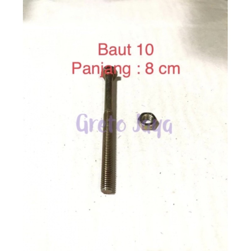 ( Baut Kuning 12 Panjang 8 cm ) Mur Plat Pelat 8cm Kaki Roda Skrup Sekrup Kursi Sofa Meja 8.0cm