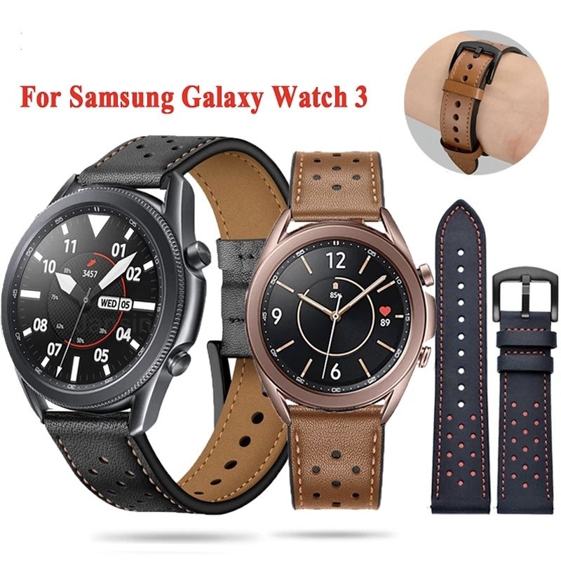 STRAP TALI JAM TANGAN - RUBBER STYLE LEATHER BINTIK KULIT - FOR SAMSUNG GALAXY WATCH 3 41MM 20MM WATCH