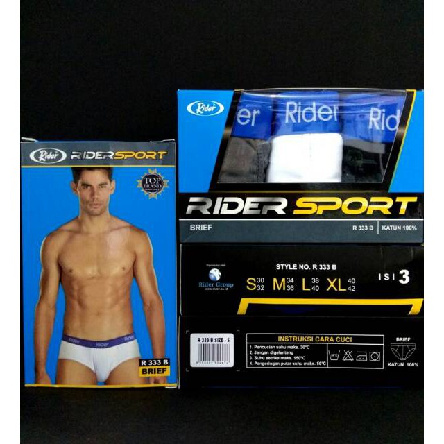 Celana Dalam pria Rider Sport R 333 B Isi 3Pcs/Pack