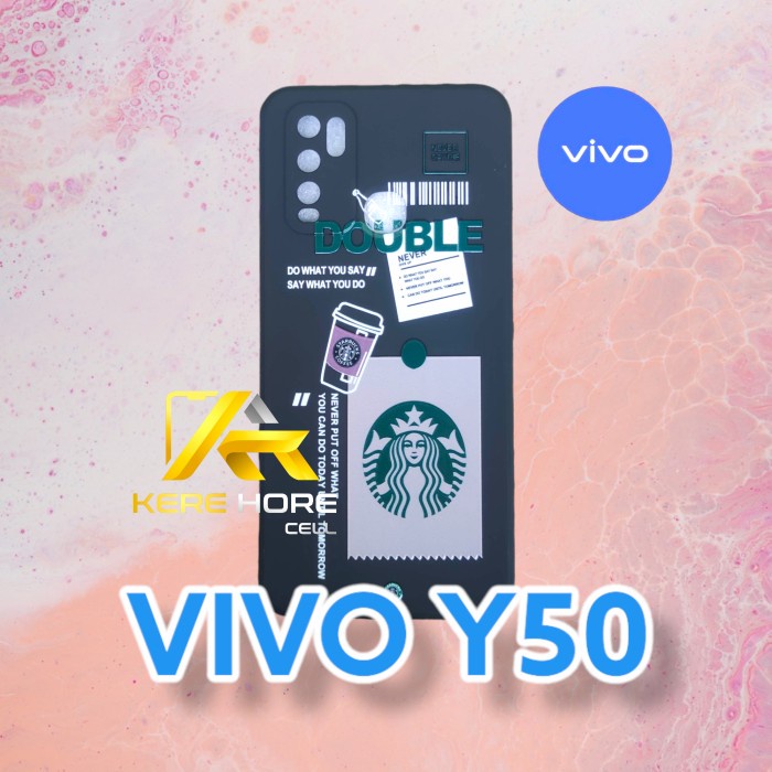 CASE VIVO Y50 SQUARE EDGE SOFTCASE STARBUCKS VIVO Y50