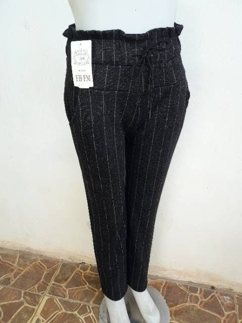 (Seri Hitam) Celana ZARA Salur Import Merk FH.FM 2893#, 2912#