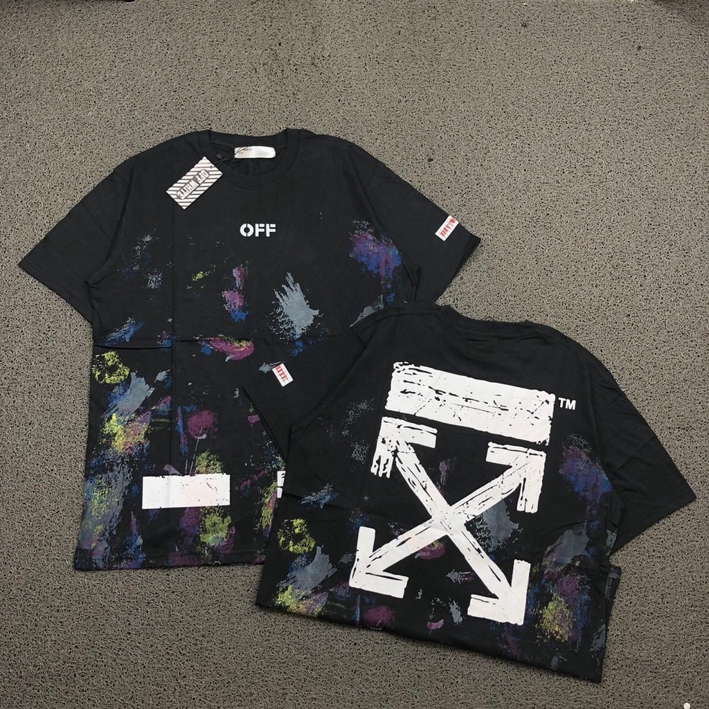 KAOS T SHIRT TEE OFF WHITE GALAXY HITAM PREMIUM AUTHENTIC BESTSELLER
